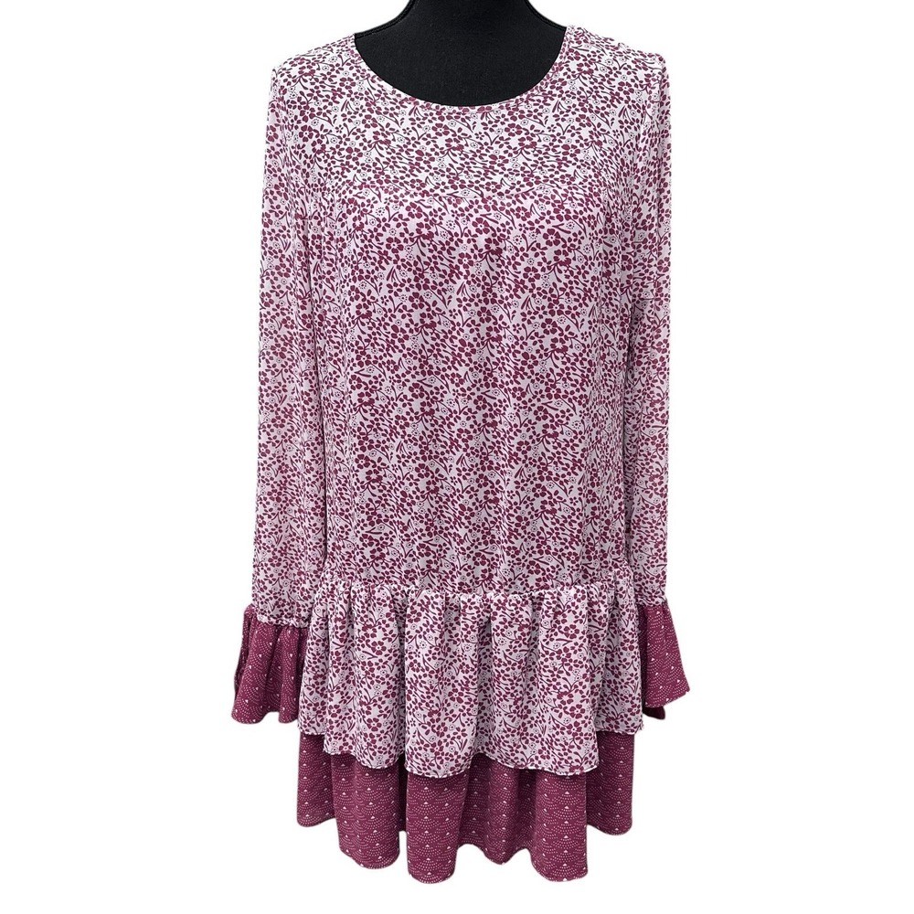 TULAROSA Women's Size Small Berkley Dress Dusted‎ Berry Long Sleeve